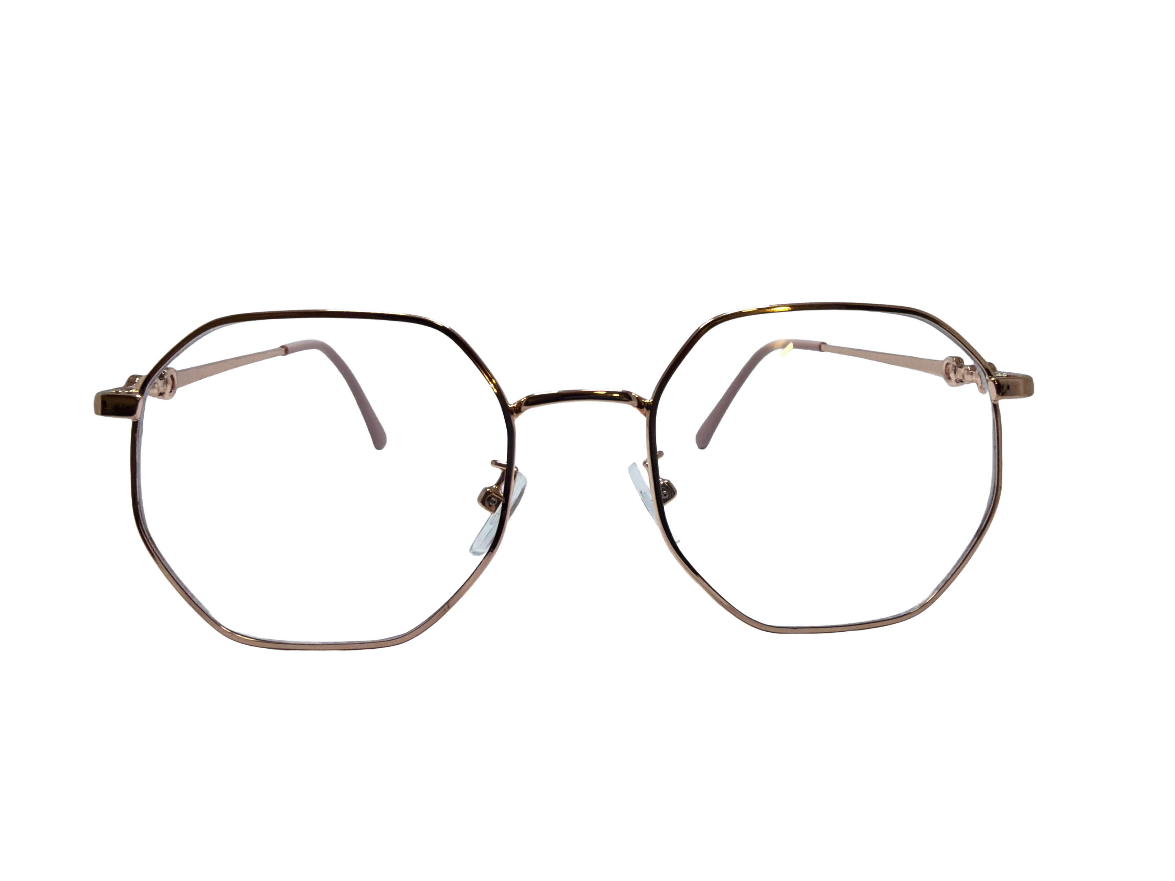 AYNA Roselle Gold Pink Rectangle Optical Frame with Stone Accents