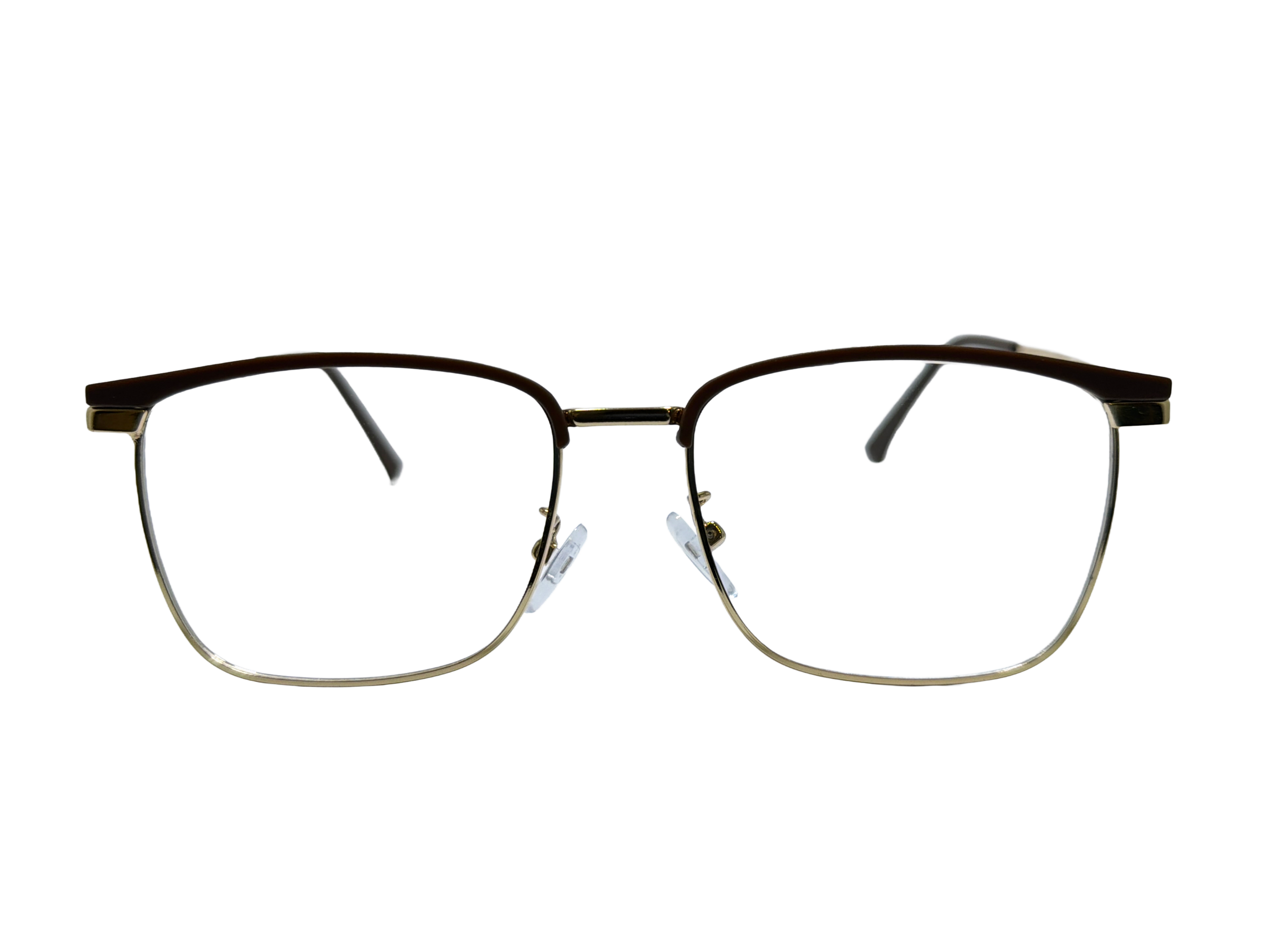 AYNA Maven Brown Gold Browline Rectangle Optical Frame