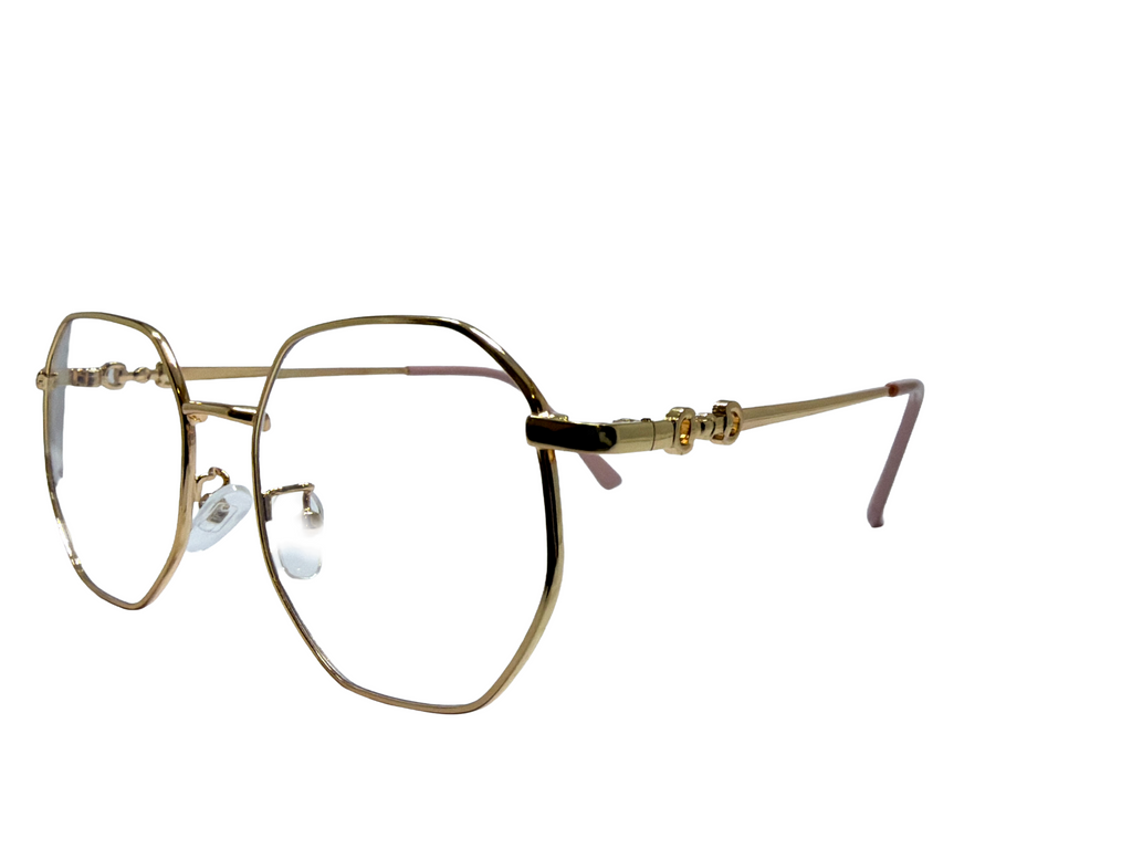 AYNA Solara Gold Pink Rectangle Optical Frame