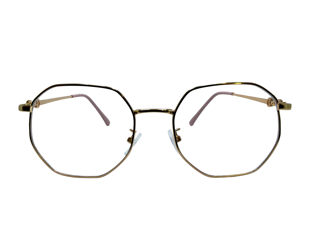 AYNA Solara Gold Pink Rectangle Optical Frame