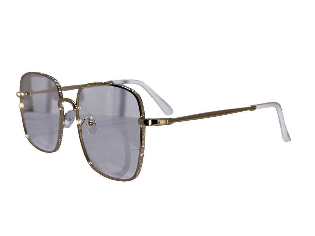 AYNA Celeste Gold Stone-Accent Rectangle Optical Frame